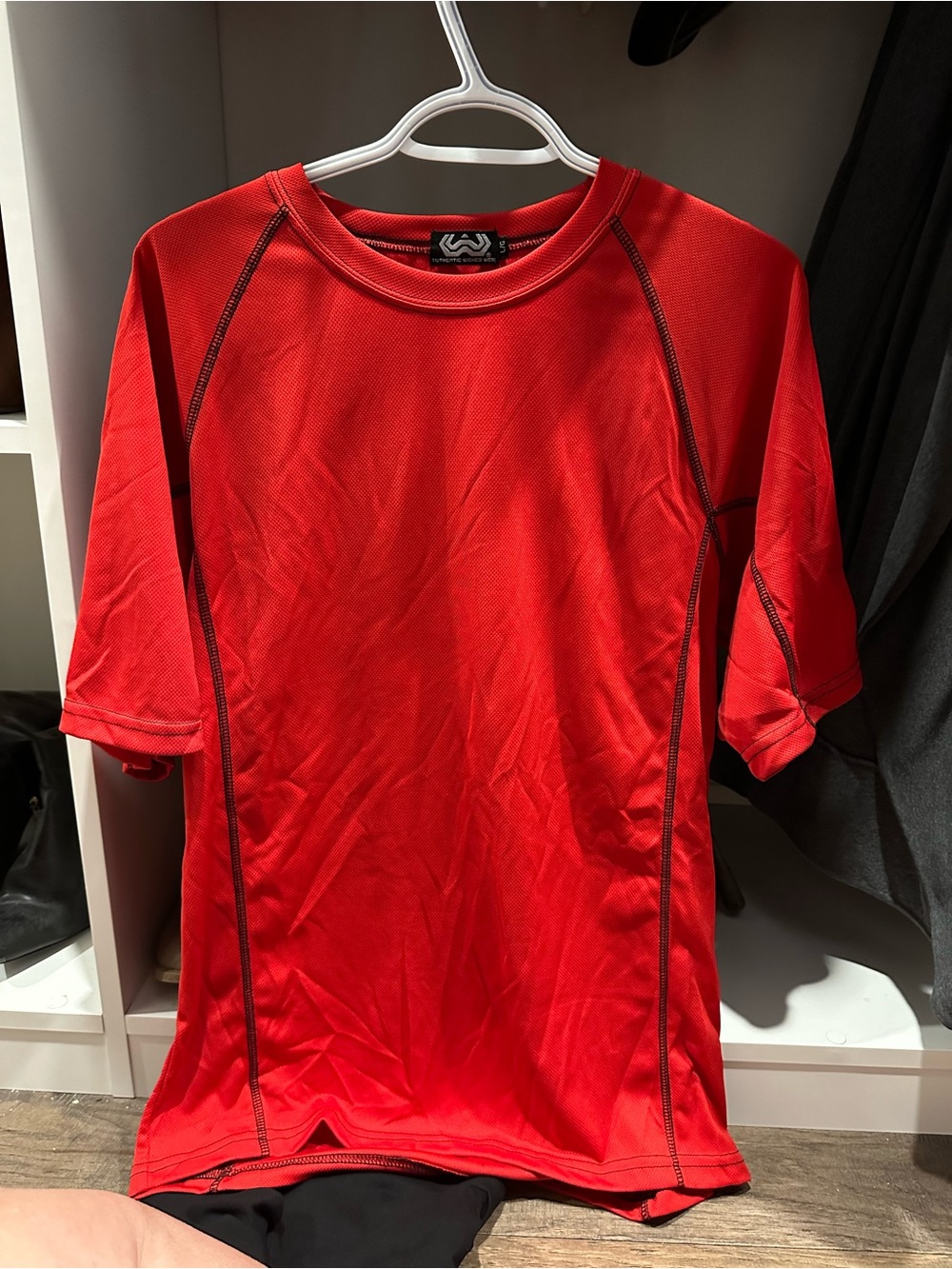 Men's Red Athletic Short-Sleeve Crew Tee